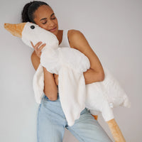 Thumbnail for Devache Ursula The Giant Stuffed Animal Goose Curious Goose Plush White Pillow