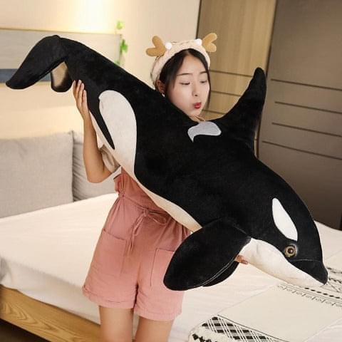 Devache Stuffed Animal Sapphire The Huge Acrobat Whale Plush Pillow - 30 Inch