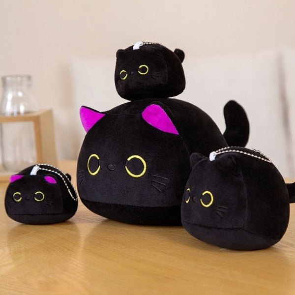 Devache Kawaii Plushie Black Huge Cat Cute Plushie Stuffed Animal